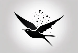 Design a forearm tattoo featuring a minimalist swallows in flight, symbolizing freedom and new beginnings tattoo idea