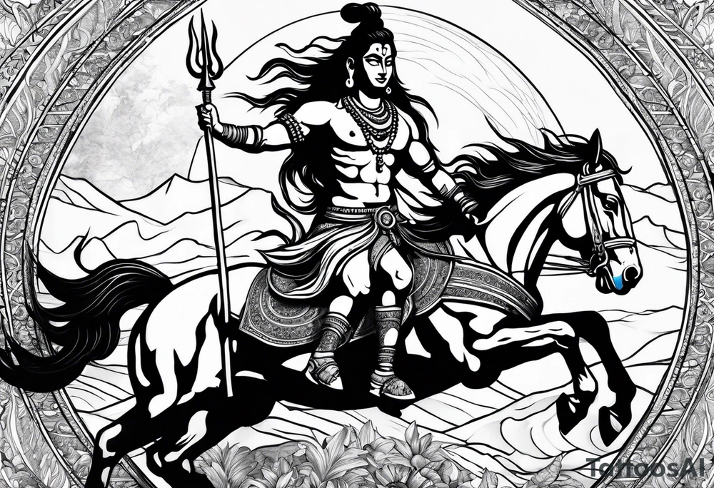 Lord shiva riding a horse tattoo idea