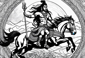 Lord shiva riding a horse tattoo idea