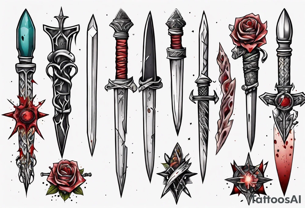 Stab wound dagger tattoo idea