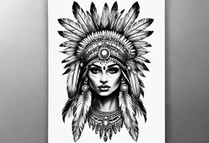 indian theme leg sleeve tattoo idea