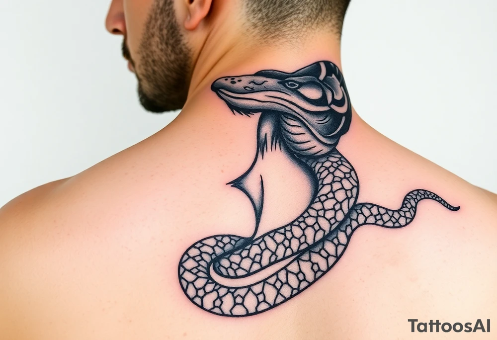 Profile of woman, with snake skin tattoo idea