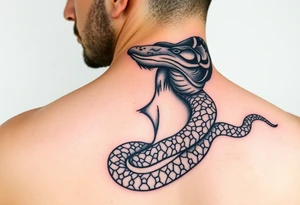 Profile of woman, with snake skin tattoo idea
