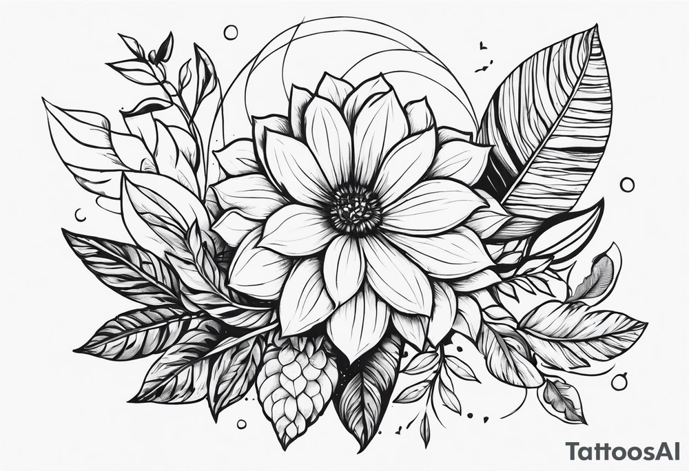 Algo que complemente um ramo de folhas tattoo idea