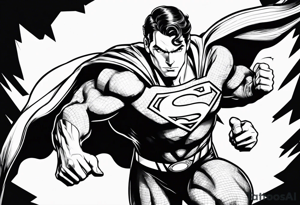 superman flying tattoo idea