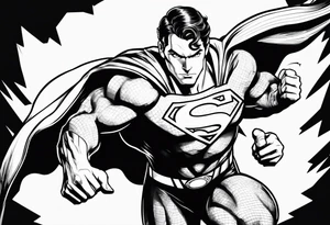 superman flying tattoo idea
