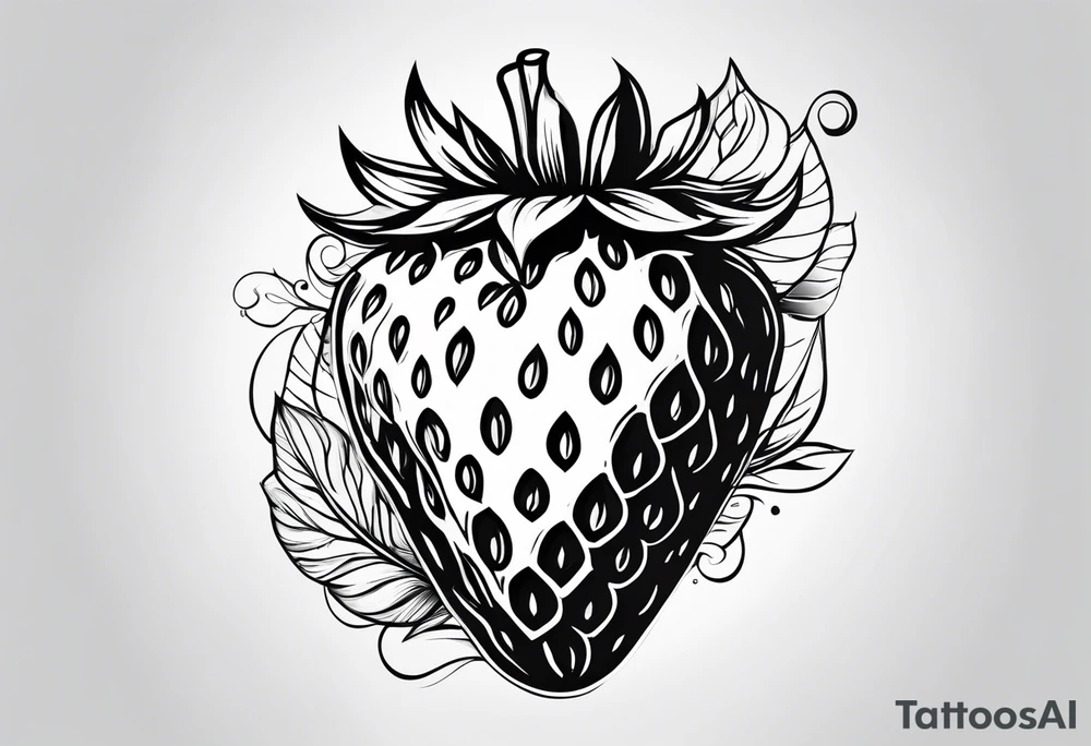 A Single Strawberry tattoo idea
