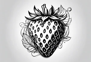 A Single Strawberry tattoo idea