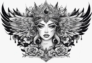 full body tattoo on the back from top to bottom on paper tattoo idea