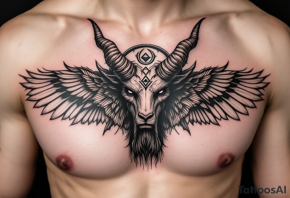 Capricorn head and body y starsign  10x10 cm tattoo idea