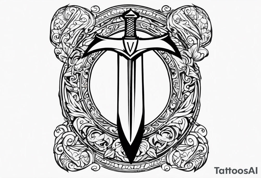 Valhalla axe sword tattoo idea