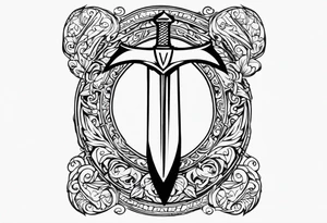 Valhalla axe sword tattoo idea