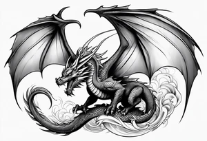 dragon flying tattoo idea