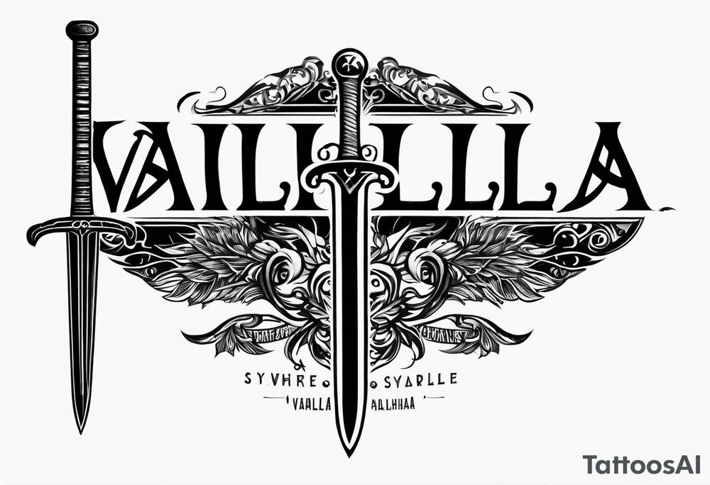 Valhalla sword tattoo idea