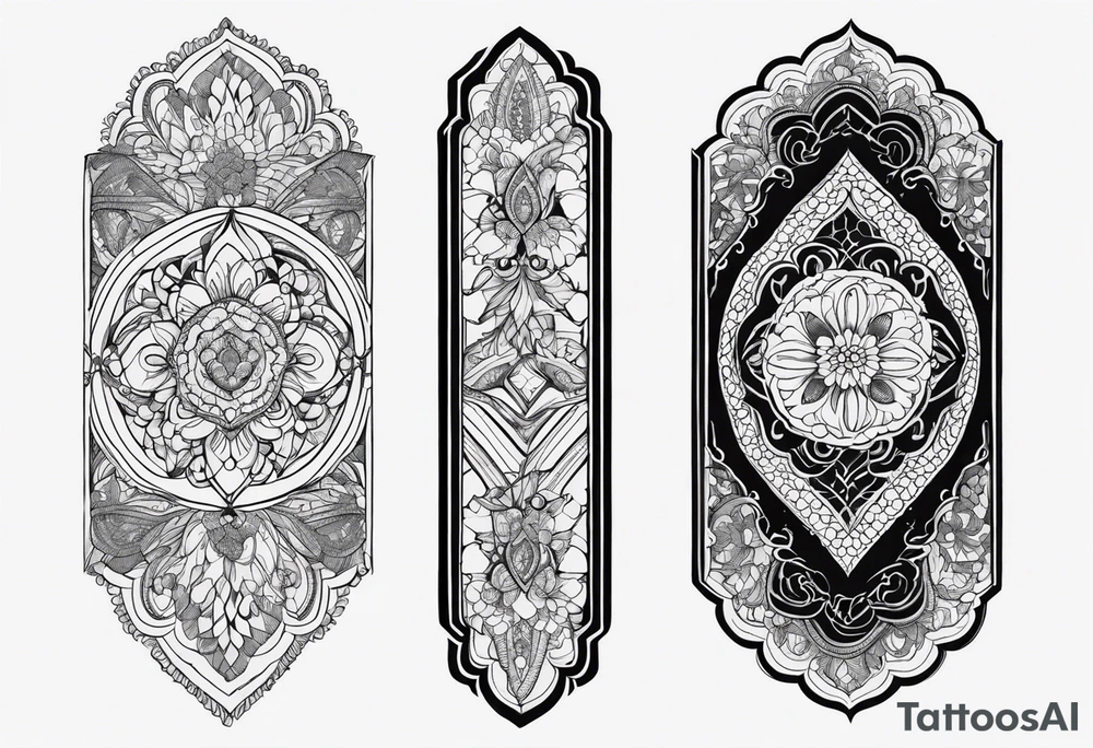 Elbow length lace glove tattoo idea