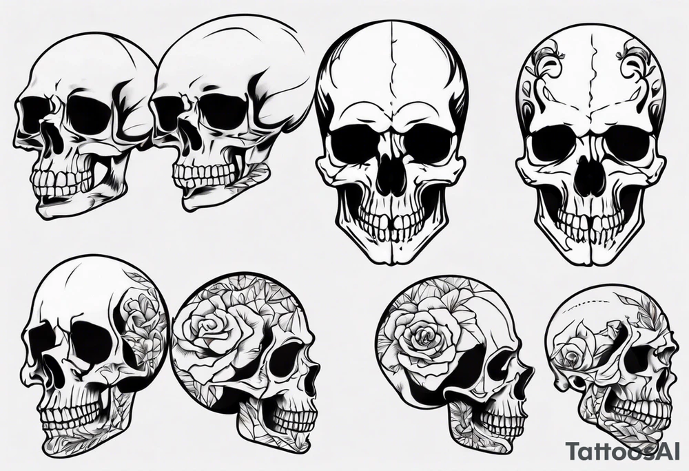 Skull from side tattoo idea