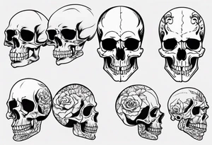Skull from side tattoo idea