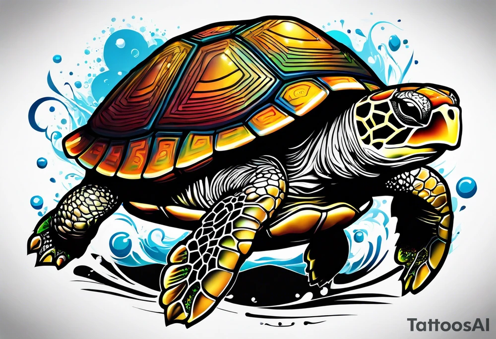 Music turtle tattoo idea