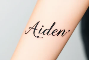 The name Aiden with a theme of love tattoo idea