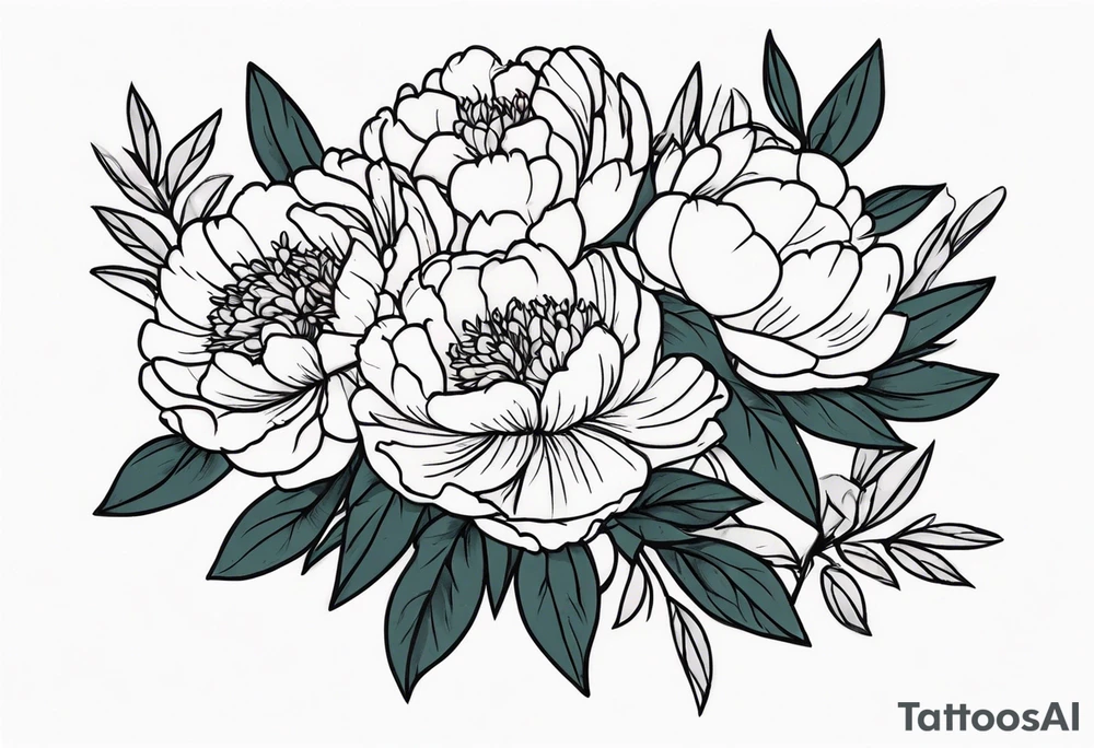 Bouquet of peonies tattoo idea