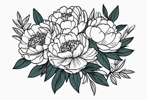 Bouquet of peonies tattoo idea