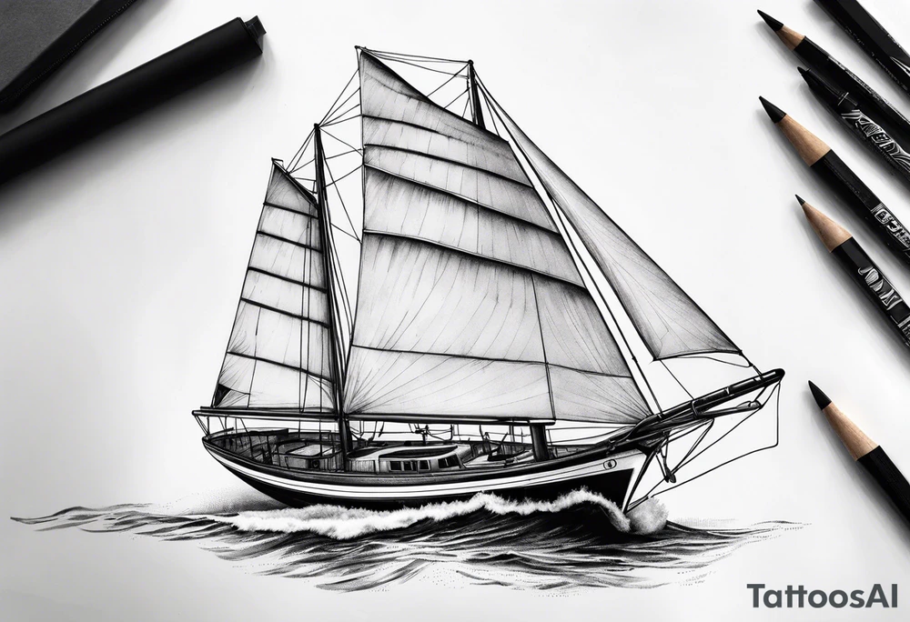 Cal 40 sailboat tattoo idea