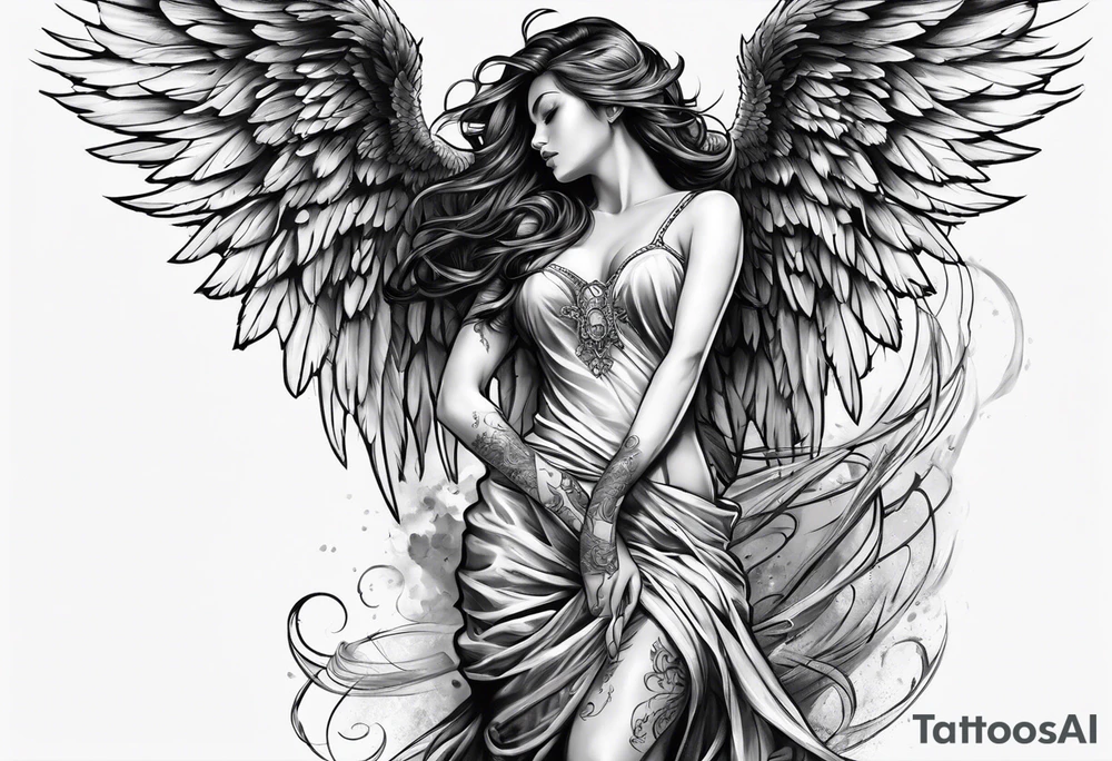 Fallen angel tattoo idea