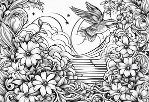 vines flowers tattoo idea