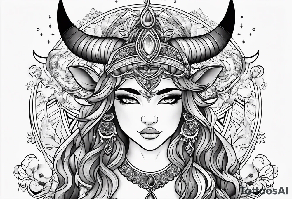 Taurus goddess tattoo idea