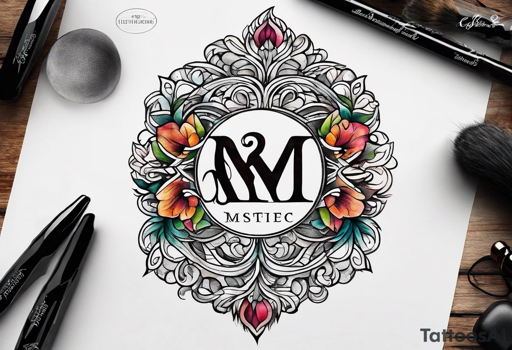 Initials E, M, B tattoo idea