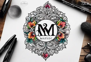 Initials E, M, B tattoo idea