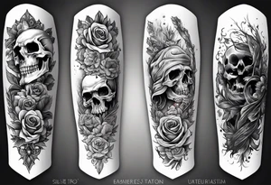 A forearm tattoo portraying life and death tattoo idea