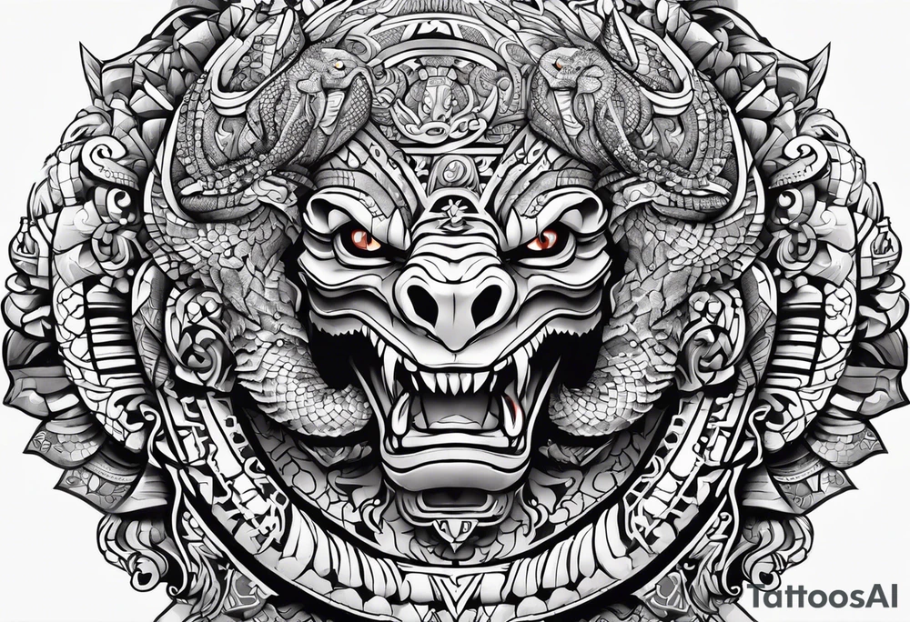 Aztec snake tattoo idea