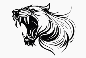 shadow beast with mouth open and smoke coming out tattoo idea