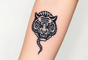 Snake and tiger tattoo idea