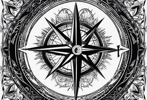 guy faux compass. Slashed lettering long fencing swords for arrows tattoo idea