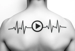 Play pause stop symbol in a ekg graph tattoo idea