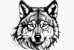 Wolf face toddler girl face tattoo idea