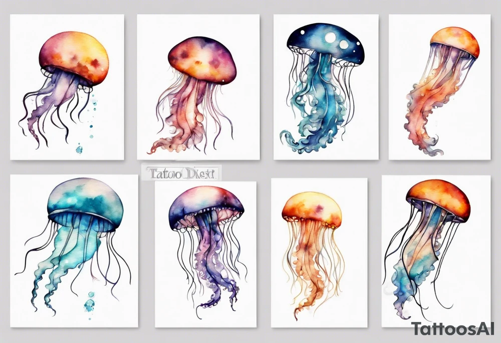 1 jellyfish going up into the moon tattoo idea