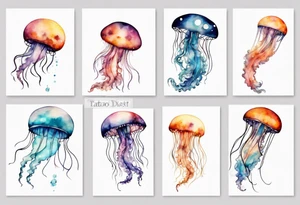 1 jellyfish going up into the moon tattoo idea