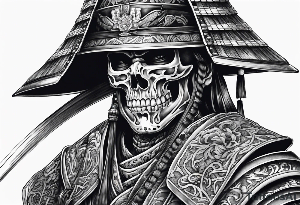 Skeleton samurai tattoo idea