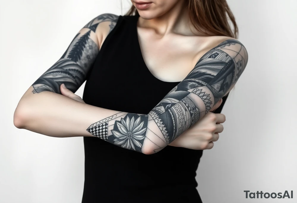 patchwork tattoo design different images tattoo idea