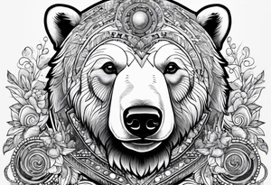 polar bear working in a bank tattoo idea