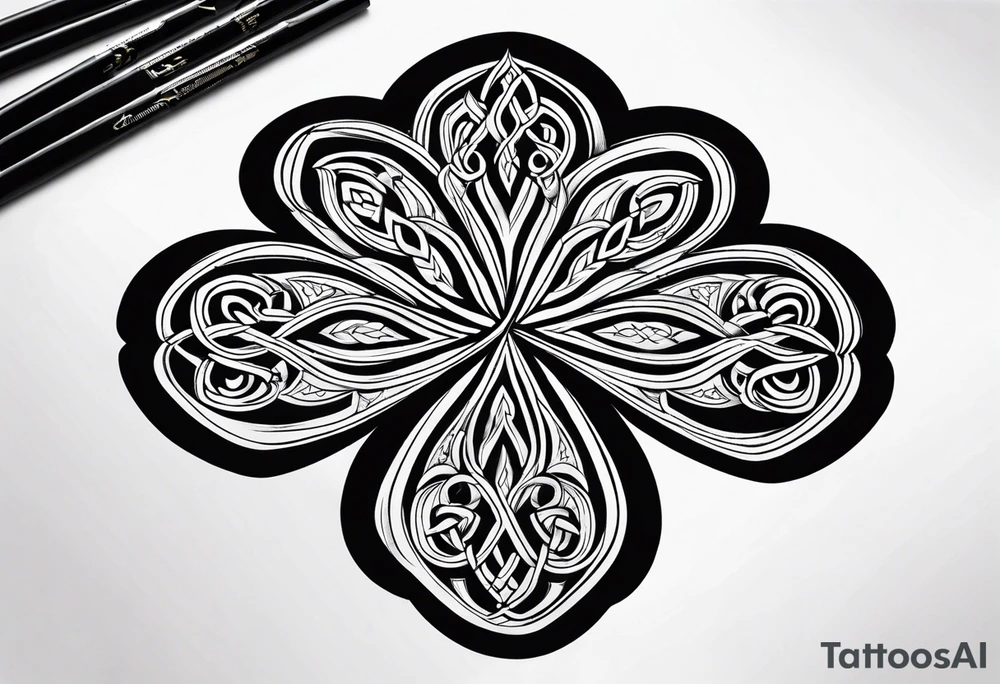 4 leaf clover celtic tattoo idea