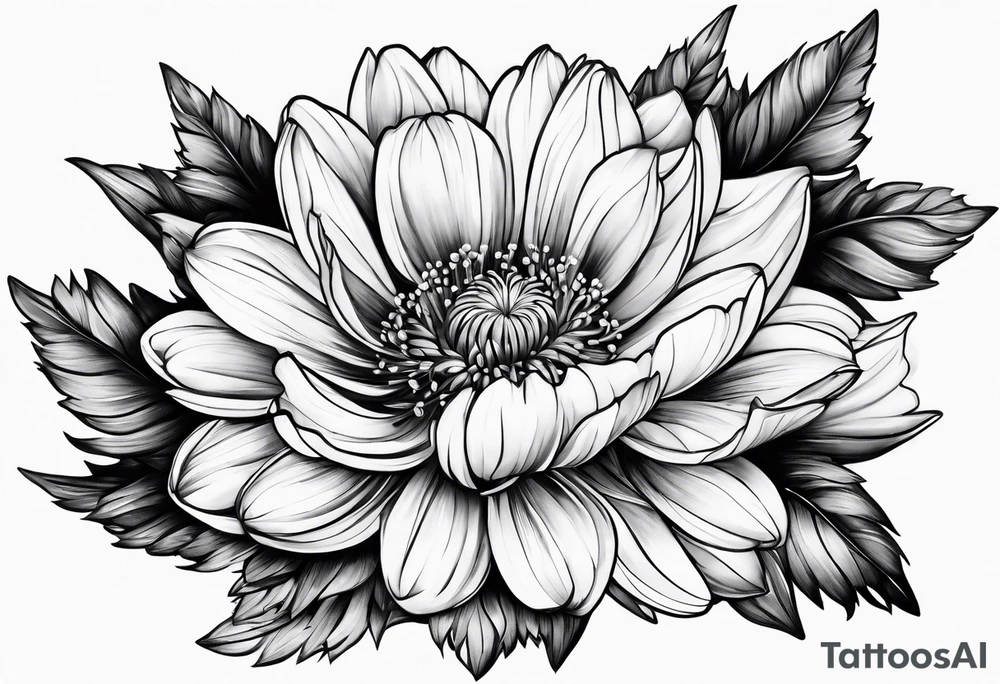 Aster flower tattoo idea