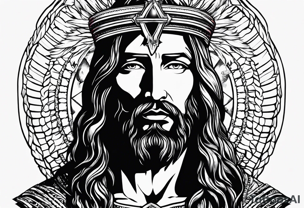 Jesus, looking at me (I am an eagle) and the holy spririt. tattoo idea