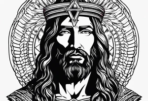 Jesus, looking at me (I am an eagle) and the holy spririt. tattoo idea