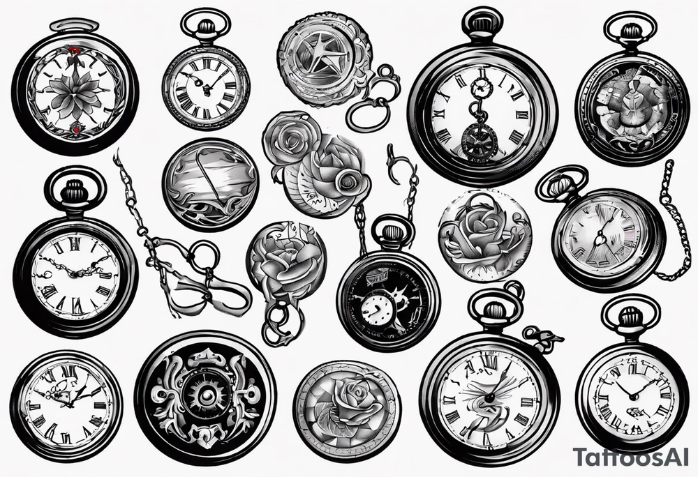 pocket watch tattoo idea