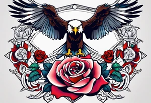 eagle, rose, clock , love tattoo idea