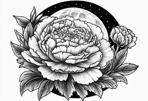Full moon carnations tattoo idea